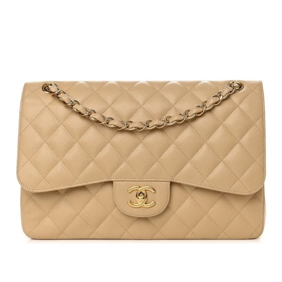 CHANEL Caviar Quilted Jumbo Double Flap - Picture 1 of 9